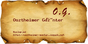 Osztheimer Günter névjegykártya